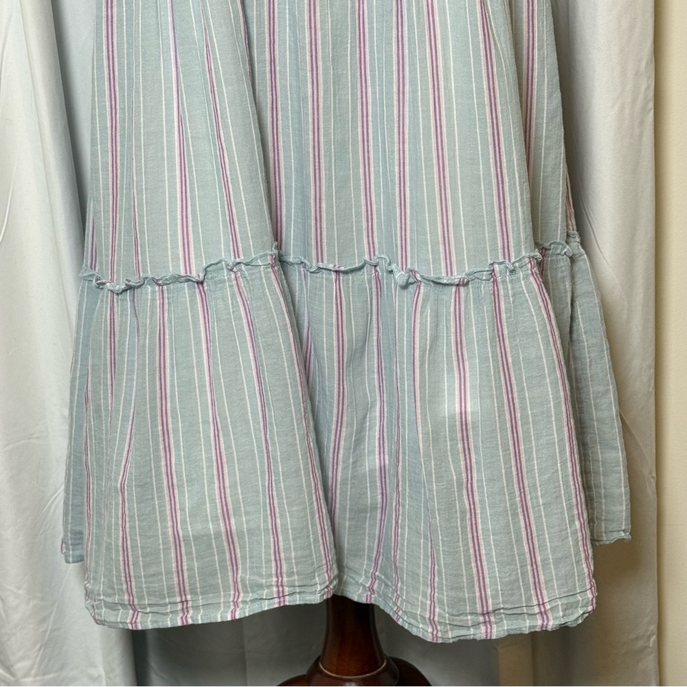 Rails Juni Placid Stripe Midi Dress Tiered Cotton Blue Pink Small - Picture 10 of 16
